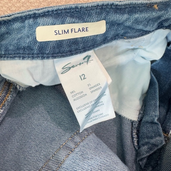 7 for all mankind distressed slim flare jeans 12 - Picture 10 of 10